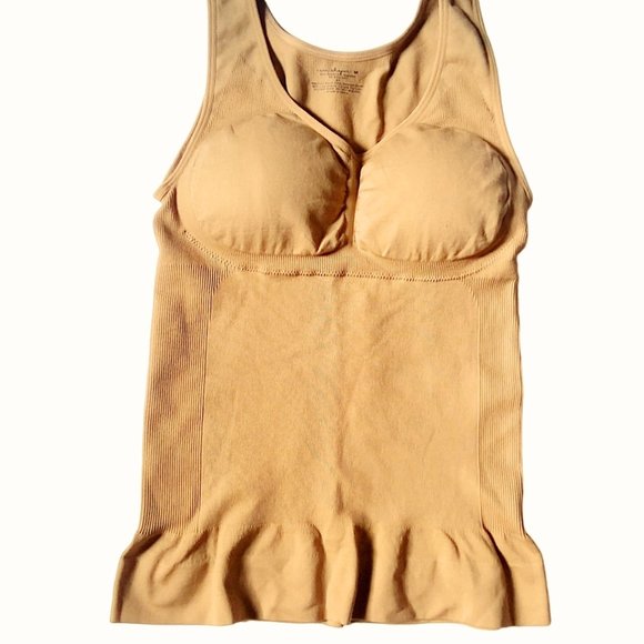 Camishaper Shapewear Slimming Camisole Tank Top with Removable Pads Tan -- M - Picture 1 of 8